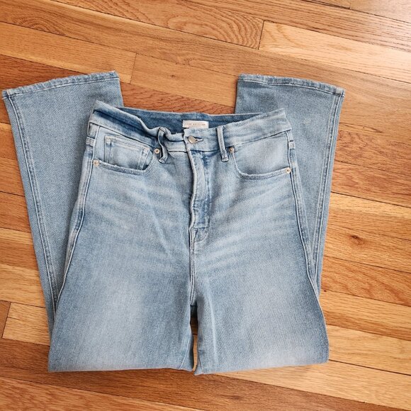 Good American Good Curve Straight Light Compression Jeans, Size 8/29, Light Blue - Picture 5 of 14